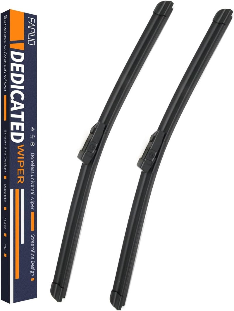 FAPIUO Replacement for Tesla Model 3 2017-2022, Model Y 2020 2021 2022 Silent Wipers - Front Windshield Wipers 26"+19" Blade Set (2 Pack） - Image 1